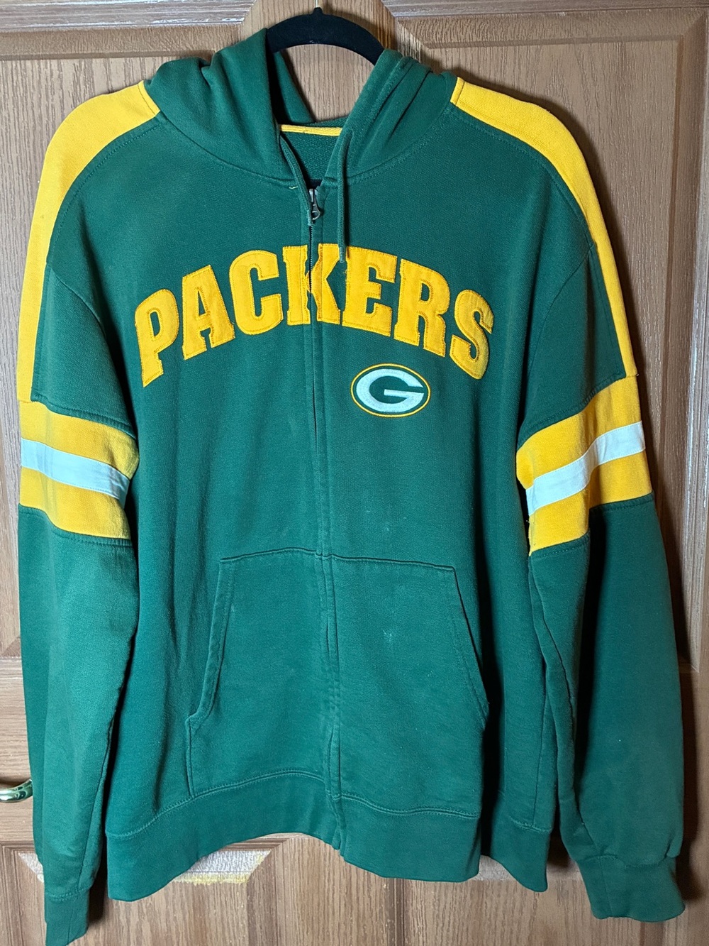 Vintage Green Bay Packers Zip Up Hoodie XL